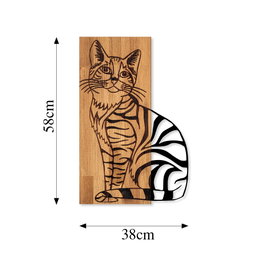 Wallity Cat 10 Accesorio decorativo de pared de madera y metal